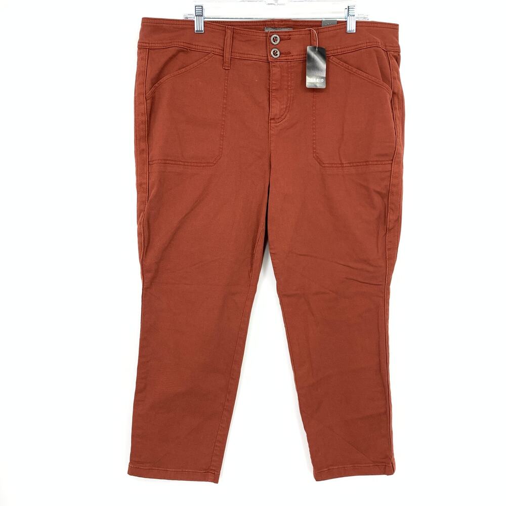 Torrid Crop Aviator Skinny Stretch Twill Pants Size 18 Fire Brick Mid Rise NEW